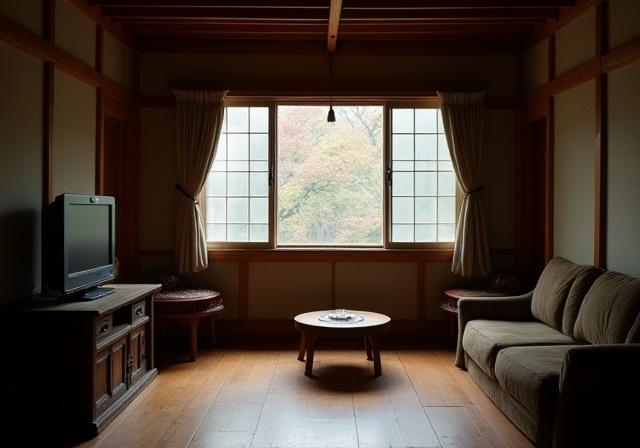 改装前の築40年戸建のリビング、断熱性能の低い窓